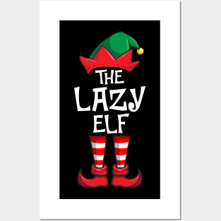 Lazy Elf Matching Family Christmas Posters and Art